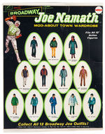 "BROADWAY JOE NAMATH" MEGO ACTION FIGURE AND BOXED OUTFIT.