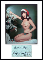 "BETTIE PAGE: PLAYBOY'S JANUARY 1955 CENTERFOLD" PRINT SIGNED BY PAGE AND HUGH HEFNER.