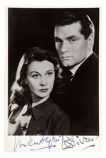 VIVIEN LEIGH AND LAWRENCE OLIVIER SIGNED PHOTO CARD.