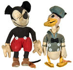 MICKEY AND DONALD 9” DOLLS BOTH BY CHARLOTTE CLARK WITH NOTARIZED STATEMENT & HAKE’S COA.