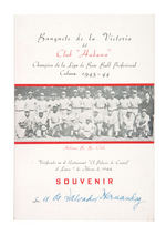 CUBAN BASEBALL HOF SALVADOR HERNANDEZ'S "HABANA B.B. CLUB" 1944 BANQUET MENU W/MARTIN DIHIGO.