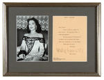HEDY LAMARR SIGNED LETTER DISPLAY.