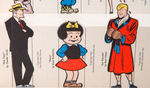 "METRO SUNDAY COMICS" DIECUT PROMO DISPLAY W/27 COMIC STRIP CHARACTER PUNCH-OUT FIGURES.