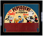 WALT DISNEY CHARACTERS "PEPSODENT PASTE & POWDER" FRAMED STORE DISPLAY SIGN.