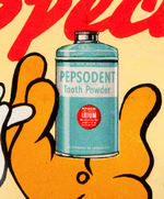 WALT DISNEY CHARACTERS "PEPSODENT PASTE & POWDER" FRAMED STORE DISPLAY SIGN.