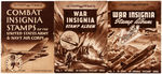"COMBAT INSIGNIA/WAR INSIGNIA" STAMP ALBUM TRIO FEATURING DISNEY STUDIO DESIGNS.