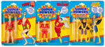 "SUPER POWERS" LOT OF ONE DOZEN CARDED FIGURES INCLUDING GOLDEN PHARAOH.