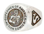 SUPERMAN "SUPERMEN OF AMERICA RING COLLECTION" LIMITED EDITION REPRODUCTION SET IN SILVER.