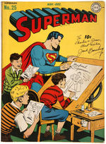 SUPERMAN ARTIST JACK BURNLEY LETTER & SIGNED "SUPERMAN" COMIC BOOK.