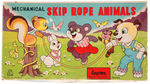 "MECHANICAL SKIP ROPE ANIMALS" AND ROLLER SKATING RABBIT WINDUPS BY T.P.S. .