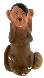 WWII HITLER AND TOJO ANTI-AXIS TWO FACED RAT FIGURAL PLASTER PINCUSHION.
