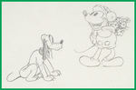 PUPPY LOVE PRODUCTION DRAWING FEATURING MICKEY MOUSE & PLUTO.