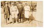 RUBE FOSTER & C. I. TAYLOR 1916 WORLD SERIES REAL PHOTO POSTCARD.