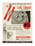 "THE LONE RANGER WRISTWATCH" BOXED W/WHOLESALE CATALOGUE.