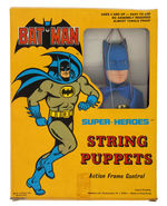 "SUPER-HEROES STRING PUPPETS" BOXED SET WITH SUPERMAN, BATMAN & WONDER WOMAN.