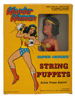 "SUPER-HEROES STRING PUPPETS" BOXED SET WITH SUPERMAN, BATMAN & WONDER WOMAN.