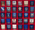 WWII MARINES, NAVY AND RELATED LOT OF 60 UNUSED MATCHBOOKS IN RIKER MOUNTS.