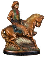 THE LONE RANGER ON SILVER BRONZE ACCENT 1935 CARNIVAL STATUE.