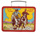 "THE LONE RANGER" ADCO METAL LUNCHBOX (BLUE BAND) WITH THERMOS.