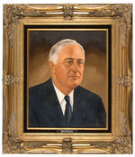 ROOSEVELT LARGE OIL ON CANVAS PAINTING BY MASTER PORTRAIT ARTIST LAWRENCE WILLIAMS.