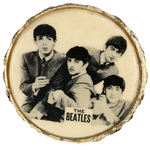 "THE BEATLES" CELLULOID AND METAL BROOCH PIN.