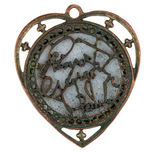 "THE BEATLES" RARE LARGE HEART SHAPED PENDANT WITH CELLO CENTER.
