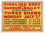 "RINGLING BROS. AND BARNUM & BAILEY" CIRCUS POSTER PAIR & "RINGMASTER" TOY SET.