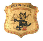 "FELIX THE CAT POLICE DEPT." RARE BRASS BADGE.