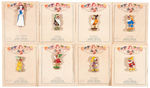 SNOW WHITE AND THE SEVEN DWARFS VINTAGE PINS ON CARDS SET.