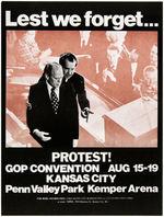 ANTI FORD GOP CONVENTION YIPPIE PROTEST POSTER FROM 1976.