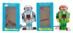 SPARKING WIND-UP "MECHANICAL SPACE MAN" ASTRONAUT/ROBOT PAIR.