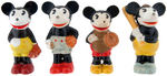 MICKEY MOUSE COMPLETE BASEBALL PLAYER BISQUE SET.