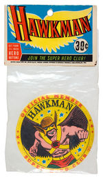 "HAWKMAN - OFFICIAL MEMBER SUPERHERO CLUB" BAGGED BUTTON.