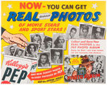 "KELLOGG'S PEP REAL PHOTOS" 2-SIDED STORE SIGN.