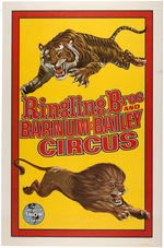 "RINGLING BROS. AND BARNUM & BAILEY" TIGER & LION CIRCUS POSTER.