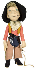 PECOS BILL HIGHLY DETAILED DOLL BY CHARLOTTE CLARK WITH NOTARIZED STATEMENT & HAKE’S COA.