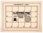 THE SPIDER’S WEB” MOVIE SERIAL PREMIUM MEMBERSHIP CARD.