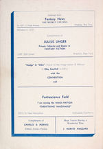 "WORLD SCIENCE FICTION CONVENTION" 1939 PROGRAM.