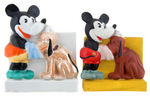 MICKEY MOUSE & PLUTO BISQUE TOOTHBRUSH HOLDER VARIETY PAIR.
