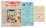 "BUCK ROGERS CUT-OUT ADVENTURE BOOK" COCOMALT ORDER FOLDER AND RELATED PAPERS.