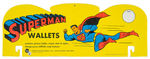 “SUPERMAN WALLETS” DISPLAY SIGN WITH WALLET.
