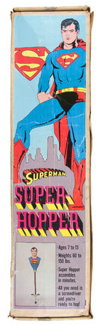 “SUPERMAN SUPER-HOPPER” BOXED POGO STICK.