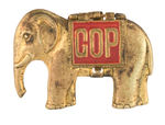 "GOP" MECHANICAL ELEPHANT WITH 1896 McKINLEY AND HOBART JUGATE PHOTOS.