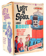 "LOST IN SPACE MOTORIZED ROBOT" BOXED COLOR VARIETY REMCO TOY.