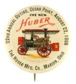 RARE HUBER COMPANY EXCURSION BUTTON FROM HAKE COLLECTION & CPB.