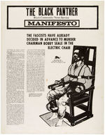 RARE "THE BLACK PANTHER MANIFESTO" POSTER FEATURING BOBBY SEALE IN ELECTRIC CHAIR.