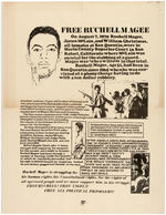 "FREE RUCHELL MAGEE" POSTER FEATURING ANGELA DAVIS AND SOLEDAD BROTHERS.