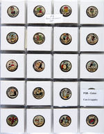 AMERICAN CARD CATALOG "P3" HUGE COLLECTION OF CARTOONIST CIGARETTE GIVE-AWAY BUTTONS c.1912.