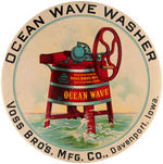 OUTSTANDING LARGE AND GRAPHIC 4" BUTTON FOR "OCEAN WAVE WASHER."