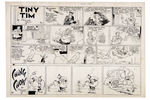 "TINY TIM" 1947 SUNDAY/"TERRY AND THE PIRATES" 1950  DAILY COMIC STRIP ORIGINAL ART PAIR.